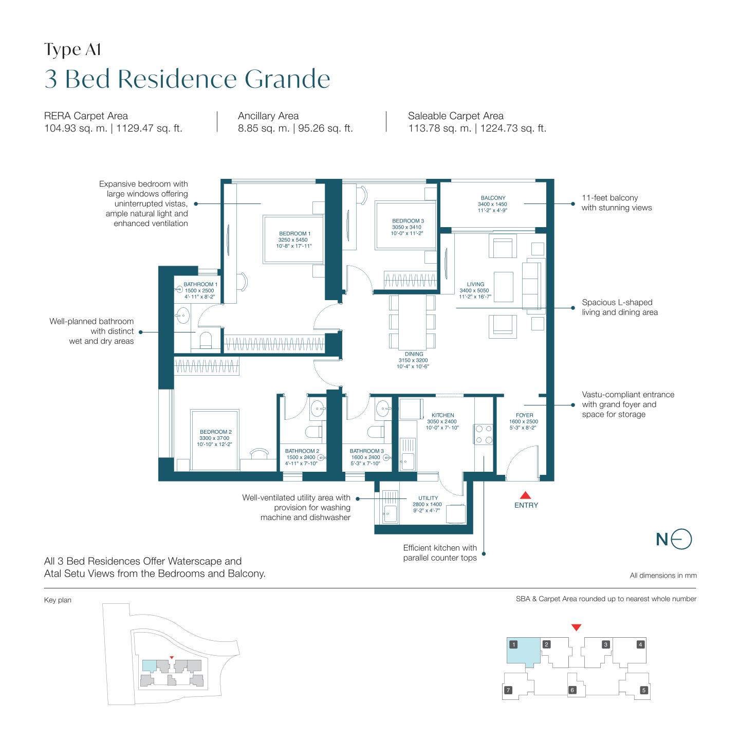 3 BHK Floor Plan